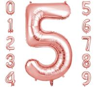 OFFCUP Globo Número 5, Oro Rosa Birthday Numbers Globo 101 cm Grande Foil Globos 40 Inch Helio Globos para Decoraciones de Fiestas Cumpleaños de niñas y niños, Aniversario de Graduación (5,Oro Rosa)