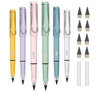 OFFCUP Lapiz Infinito, 6pcs Lápiz Sin Tinta Portátil, Lápizs con 6pcs Cabezales Reemplazables y Goma de Borrar, Lápiz Reutilizable para Escribir, Dibujar, Hogar, la Oficina, la Escuela (Macaron)