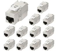 OFFCUP Módulo Keystone, 12PCS Cat 7 Keystone Módulo Jack, Blindaje Conector RJ45, Aleación de Aluminio Acoplamiento Keystone Montaje sin Herramientas Conector de Cable de Instalación