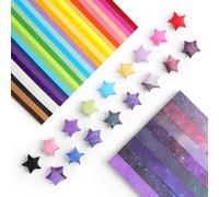 OFFCUP Papel Estrella Colorido, 1080pcs Papiroflexia Estrellas de Cielo, 27 Colores DIY Tiras de Origami Decoración, para Chicos, Chicas y Estudiantes