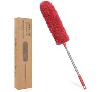 OFFCUP Plumero de plumas, plumero de microfibra extensible con poste telescópico de acero inoxidable de 96 pulgadas y cabeza flexible, plumero de mango largo para limpiar telarañas, ventilador de