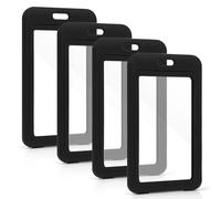 OFFCUP Porta Badge Titulares, 4PCS Porta Tarjetas de Identificación, Protector para ID Transparente Funda para Tarjeta Badge Holder para Personal Estudiantes Exposiciones (Horizontales)