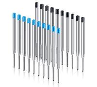 OFFCUP Recambios de Bolígrafo, 20PCS Recambios de Tinta, Recarga de Bolígrafo Recambio Metálicos Reemplazables Escritura Suave, Secado Rápid Suministros De Papelería de Tinta (Negro y Azul)