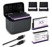 OFFCUP Reemplazo Batería, 2800mAh 2-Pack Recargable Batería, Charger Battery Compatible con Insta360 X5, con Cargador