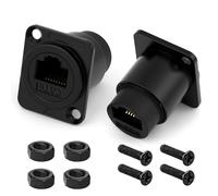 OFFCUP RJ45 Panel Montaje Adaptador, 2 Pcs Red Conector, Montaje Ethernet Conectore, Hembra a Hembra, Compatible con Redes Gigabit CAT5, CAT5E y CAT6