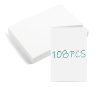 OFFCUP Tarjetas de Papel Blanco, 108 Pcs Tarjetas Postales Blancas en Blanco, 10x15 CM DIY Mensaje Etiquetas de Regalo, Adecuado para Felicitaciones, Escuela, Dibujo, Oficina, (Plegable)