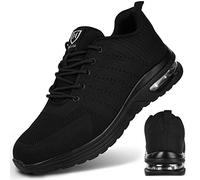 OFFCUP Zapatos de Seguridad Hombre Mujer Ligero Comodo Zapatillas Trabajo Transpirable Antideslizante Aire Calzado de Seguridad con Punteras de Acero (40 EU)