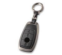 OFFCURVE Funda Llave Cuero Aleación de Zinc, Carcasa Llave con Llavero Apta para Mercedes Benz Class A B C E G S CLA CLE CLS GLA GLC GLE GLK