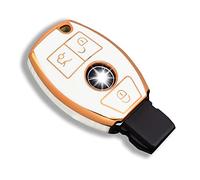 OFFCURVE Funda Llaves Carcasa Llave, TPU Cubierta Llave Coche 2/3 Botones para Mercedes Benz Class A B C E R S V W ML CL CLA CLE CLK GLA GLC GLE GLK AMG A203 W211 W245