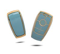 OFFCURVE Funda Llaves Carcasa Llave, TPU Cubierta Llave Coche 3 Botones para Mercedes Benz Class A B C E G S CLA CLE CLS GLA GLC GLE GLK Up