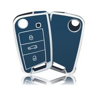 OFFCURVE Funda Llaves Carcasa Llave, TPU Cubierta Llave Coche 3 Botones para VW Volkswagen Golf 7 Variant Polo Mk7 Tiguan Touran Seat Leon Cupra Fabia Ateca Skoda Octavia Superb Jetta Passat