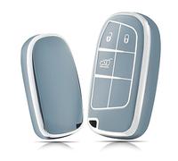 OFFCURVE Funda Llaves Coche Carcasa Llave, Funda Mando Coche Carcasa Mando 3/4/5 Botones Apta para Jeep Grand Cherokee Renegade Compass Chrysler Dodge Journey Dart Challenger Charger Ram Fiat 500X