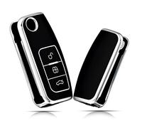 OFFCURVE Funda Llaves Coche Carcasa Llave, Funda Mando Coche Carcasa Mando 3 Botones Apta para Ford Focus Mondeo Galaxy Fiesta Kuga Mustang Edge Fusion Escape Explorer Ecosport Taurus C-MAX S-MAX MK4