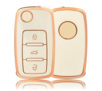 OFFCURVE Funda Llaves Coche Carcasa Llave, Funda Mando Coche Carcasa Mando 3 Botones Apta para VW Volkswagen Polo Golf 4/5/6 Multivan T5 Caddy Jetta Bora Superb Passat Skoda Fabia Seat Ibiza