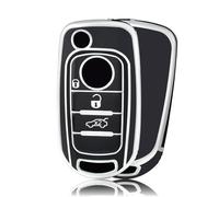 OFFCURVE Funda Llaves Coche Carcasa Llave, Funda Mando Coche Carcasa Mando Apta para Fiat 500X Tipo Toro Freedom Egea Aegea Argo Cronos Doblo Nuova Mirror Lounge S Design Dodge Neon Jeep Renegade