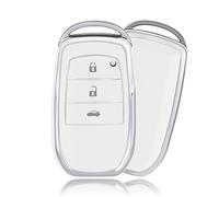 OFFCURVE Funda Llaves Coche Carcasa Llave, Funda Mando Coche Carcasa Mando Apta para Toyota RAV4 Land Cruiser 200 Yaris 4 GR Aygo X 86 Cross Auris Vios Prius Camry Corolla Prado Hilux Harrier Fortuner