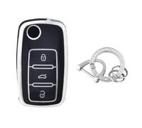 OFFCURVE Funda Llaves Coche Carcasa Llave, Funda Mando Coche Carcasa Mando con Llavero para VW Volkswagen Polo Golf 4/5/6 Multivan T5 Jetta Bora Passat Skoda Fabia Seat Ibiza