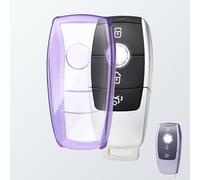 OFFCURVE Funda Llaves Transparente Carcasa Llave Coche, Funda Mando Carcasa Mando para Mercedes Benz Class A B C E G S CLA CLE CLS GLA GLC GLE GLK