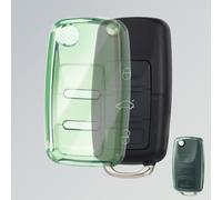OFFCURVE Funda Llaves Transparente Carcasa Llave Coche, Funda Mando Carcasa Mando para VW Volkswagen Polo Golf 4/5/6 Multivan T5 Caddy Jetta Bora Superb Passat Skoda Fabia Seat Ibiza