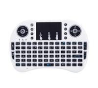 offershop Mini teclado inalámbrico Bluetooth inalámbrico retroiluminado diseño italiano ratón Touchpad PC Smart TV Box Google Android consola HTPC (blanco)