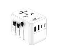 Offgridtec Adaptador de viaje universal en todo el mundo, 2 x USB-A + 2 x USB-C (blanco)