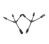 Offgridtec® Conector de derivación en T triple, conector solar, incluye cable alargador de 20 cm, 6 mm²