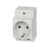 Offgridtec Enchufe Schuko 16A 230V 2P+E, carril de 35 mm, carcasa IP20 PA66, terminales de tornillo y protección contra contactos, 2,5 TE para armario de distribución, armario de contador, armario de