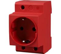 Offgridtec Enchufe Schuko 16A 230V 2P+E, carril de 35 mm, carcasa IP20 PA66, terminales de tornillo y protección contra contactos, 2,5 TE para armario de distribución, armario de contadores, armario