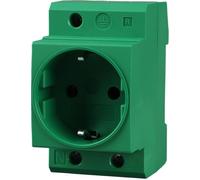 Offgridtec Enchufe Schuko para riel de perfil de sombrero 16A 230V 2P+E - Enchufe empotrable para montaje en armario de distribución, armario de contador Enchufe de protección contra contacto para