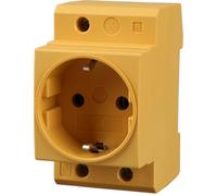 Offgridtec Enchufe Schuko para riel de perfil de sombrero 16A 230V 2P+E - Enchufe empotrable para montaje en armario de distribución, gabinete de contador Enchufe de protección para montaje en carril