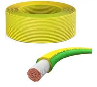 Offgridtec H07V-K - Cable de conexión a tierra (10 mm², 450/750 V, conductor de cobre fino, aislamiento XLPO y PVC, certificado HAR, instalación fija, alta flexibilidad (verde/amarillo, 10 m)