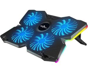 Offgridtec K25 Pro - Refrigerador para portátil con 4 Ventiladores silenciosos a 1100 RPM, 2 Puertos USB, Altura Ajustable, diseño ergonómico para Consolas de Juegos y Ordenadores portátiles, Color