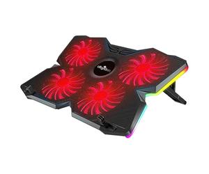 Offgridtec K25 Pro - Refrigerador para portátil con 4 Ventiladores silenciosos a 1100 RPM, 2 Puertos USB, Altura Ajustable, diseño ergonómico para Consolas de Juegos y Ordenadores portátiles, Color
