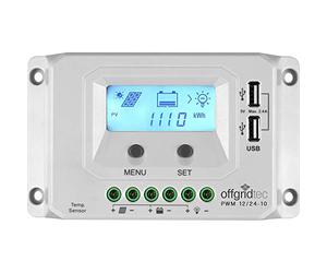 Offgridtec® PWM Pro - Regulador de carga (12 V/24 V, 10 A, USB)