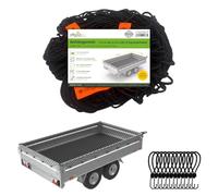 Offgridtec Red de Seguridad de Carga para remolques, 1 x 2 m a 2 x 3 m, Extensible y Malla Fina, Incluye 8 Ganchos tensores, Marcas de Esquinas, Cuerda de Goma Reforzada, Seguridad de Carga para