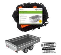 Offgridtec Red de Seguridad de Carga para remolques, 2 x 3 m a 3 x 4 m, Extensible y Malla Fina, Incluye 12 Ganchos tensores, Marcas de Esquinas, Cuerda de Goma Reforzada, Seguridad de Carga para
