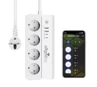 Offgridtec Smart WiFi regleta con 4 tomas, 2 USB-A y 2 USB-C, controlado por aplicación Smart Life / Tuya, monitoreo de corriente en tiempo real, Alexa/Google, 16A/3680W, cable de 1,5 m, 1,2 unidades