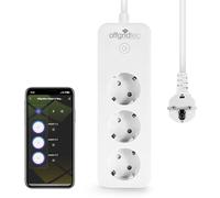 Offgridtec Smart WiFi - Regleta de 3 enchufes con control por aplicación mediante Smart Life/Tuya, monitoreo de energía en tiempo real, temporizador y escenas, compatible con Alexa/Google Home, 16 A