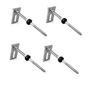 Offgridtec - Tornillo M10 x 200 de acero inoxidable, altura regulable, incluye chapa adaptadora, junta de goma EPDM