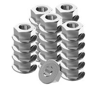 Offgridtec Tuercas de brida M10 de acero inoxidable con engranaje de bloqueo, DIN 6923 A2 V2A, tuercas hexagonales autoblocantes con rosca interior métrica, fijación inoxidable para uso interior y