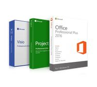 Office 2016 Professional + Visio 2016 Professional + Project 2016 Professional Pack - para 2 equipos