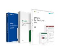 Office 2019 Professional + Project 2019 Professional + Visio 2019 Professional Pack - para 4 equipos
