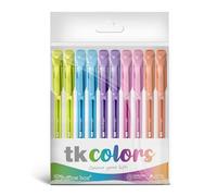 office box Boligrafos TK - Bolígrafos de tinta Semigel con Punta Metálica y Cuerpo triangular en Soft Touch que escribe más de 1 km by (Tk Colors - Pack 10 Surt.)