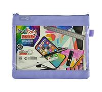 office box Bolsa Dual Bag Vision A5 - Estuche Neceser Porta Todo con Dos Apartados y Frontal Transparente con Cierres de Cremallera - Ref.34511-LI - de Colorline by (Lila)