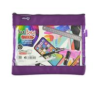 office box Bolsa Dual Bag Vision A5 - Estuche Neceser Porta Todo con Dos Apartados y Frontal Transparente con Cierres de Cremallera - Ref.34511-MO - de Colorline by (Morado)