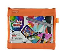 office box Bolsa Dual Bag Vision A5 - Estuche Neceser Porta Todo con Dos Apartados y Frontal Transparente con Cierres de Cremallera - Ref.34511-NA - de Colorline by (Naranja)