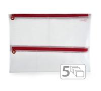 office box Bolsa Multiusos en PP con Refuerzo Interior en Nylon y Cierre de Cremallera - Lavable y Resistente al Agua. 9 Tamaños (A5-4 Pockets/Pack 5 Ud)