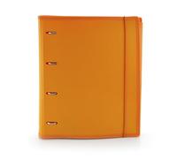 Office Box Carpeta & Block Colorline - 4 Anillas - 100 Hojas - 10 Separadores Xtra - 80 Stickers y Cierre de Goma - Ideal Para tus Apuntes en Anillas - 12 Colores - 100% Reciclable. (Naranja)