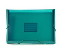 Office Box - Carpeta Clasificadora 12 Divisiones con Cierre de Gomas y Bordes Reforzados en Tela, Incluye 24 Etiquetas para personalizar e Identificador interior, 100% Reciclable. (Verde)