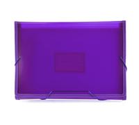 Office Box - Carpeta Clasificadora 12 Divisiones con Cierre de Gomas y Bordes Reforzados en Tela, Incluye 24 Etiquetas para personalizar e Identificador interior, 100% Reciclable. (Morado)
